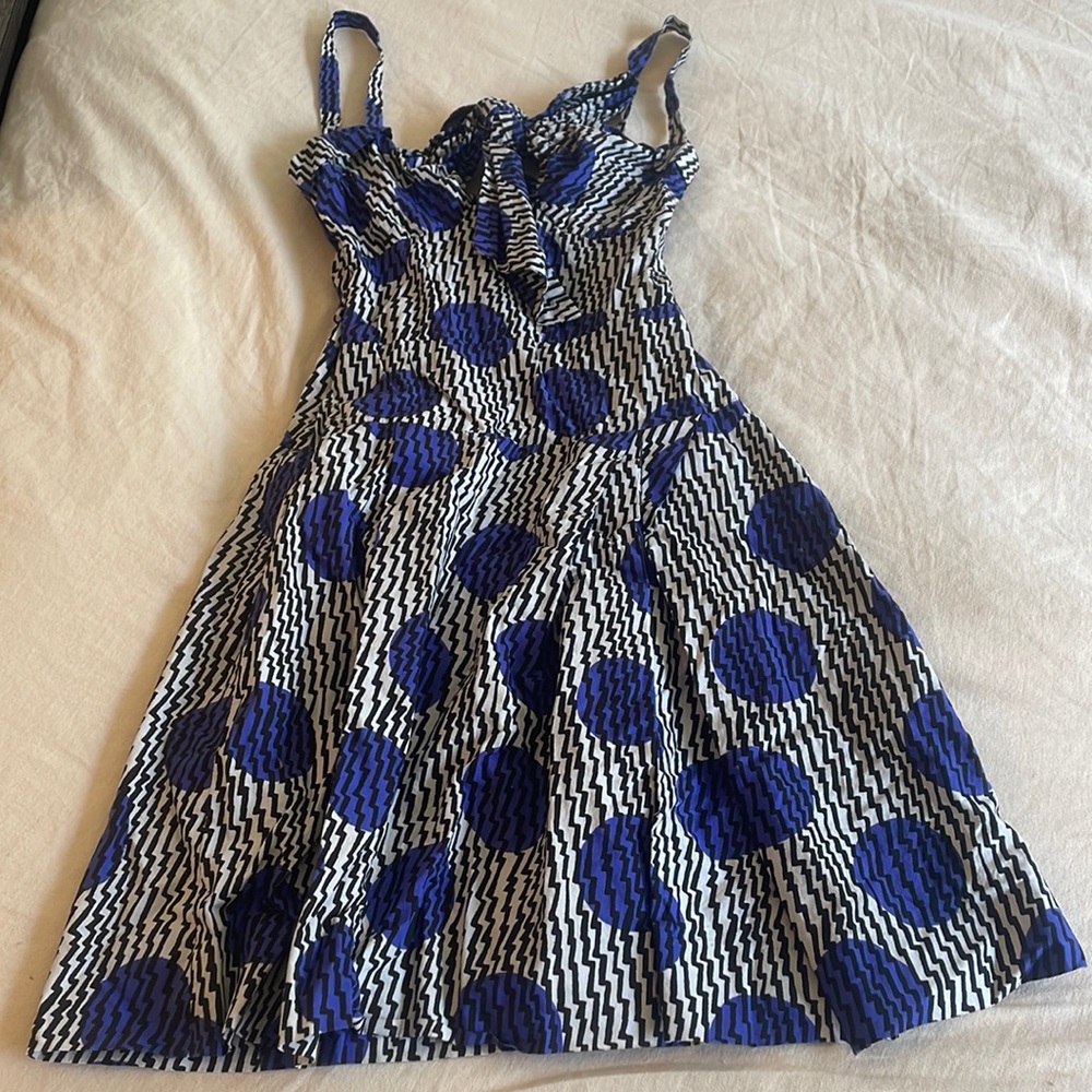 Sonia Rykiel Sundress Cotton Geometric Print Size XS
